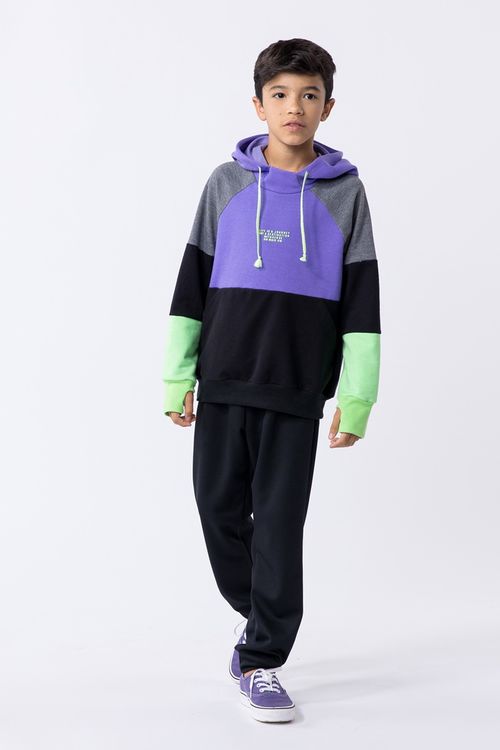 Blusa infantil masculina de moletom multicolor