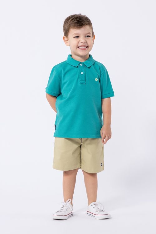 Bermuda infantil masculina feita de sarja com lycra