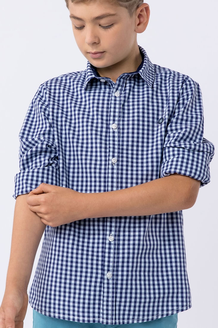 Camisa-infantil-masculina-confeccionada-em-tricoline-xadrez-