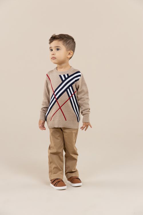 Blusa Infantil Social Básica de Tricô para Menino