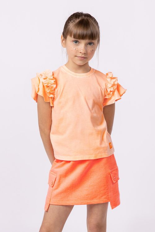 Saia-short em moletom com bolsos irregulares para menina