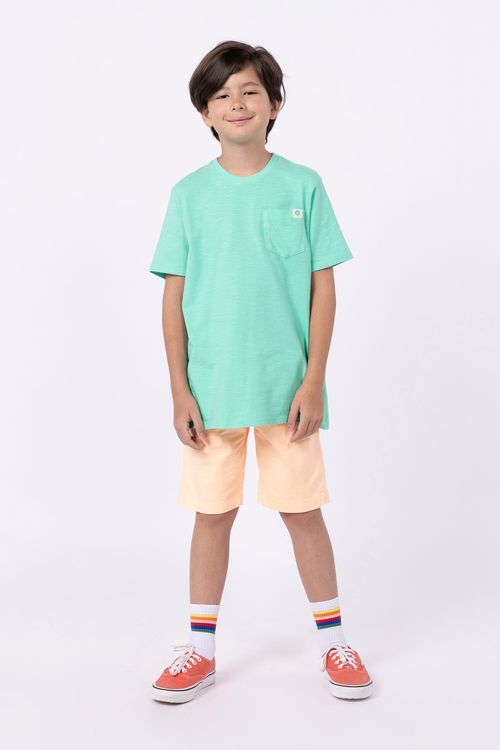 Camiseta oversized de malha flamê 100% algodão para menino