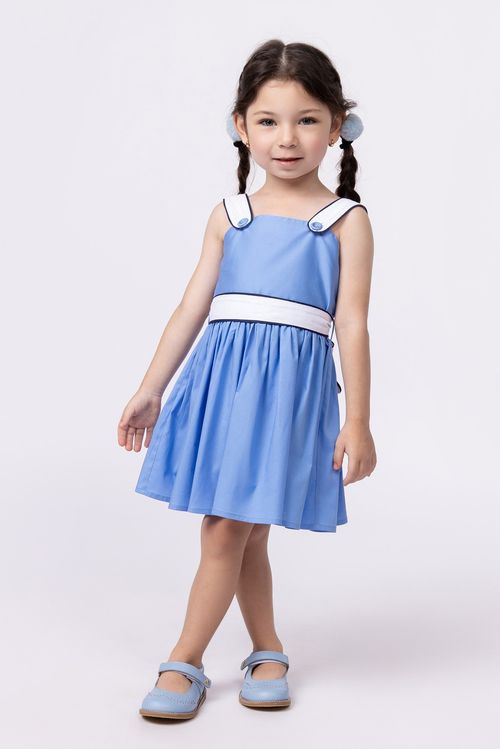 Vestido em tricoline para bebê menina