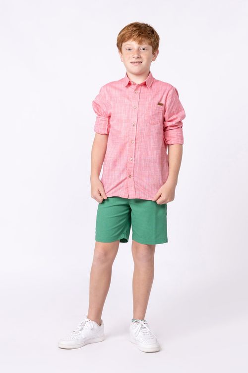 Camisa cambraia de linho para menino