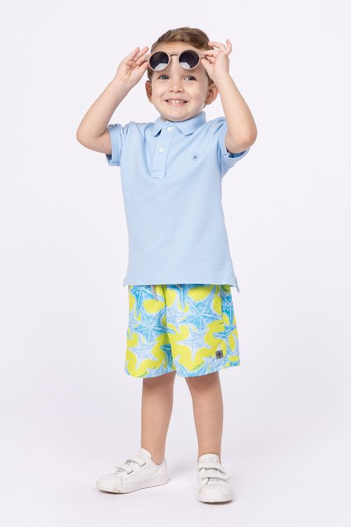 Polo de piquet colorido para bebê menino menino