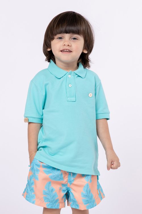Polo de piquet colorido para bebê menino meninos