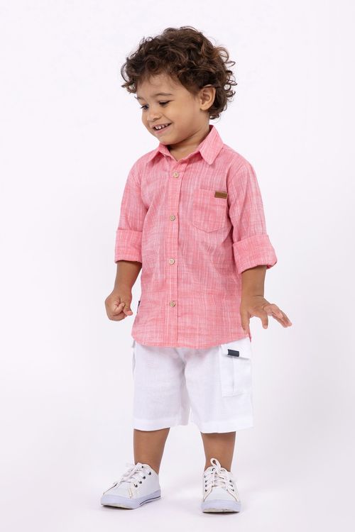 Bermuda de linho para bebê menino