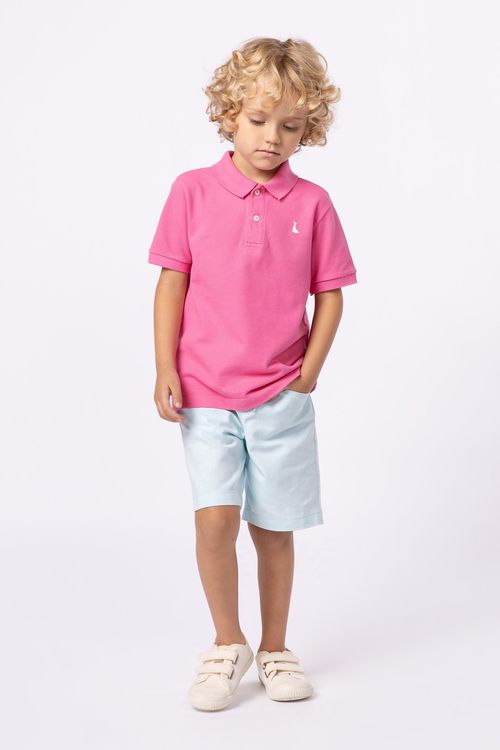 Polo básica tingida com logo Dino para meninos