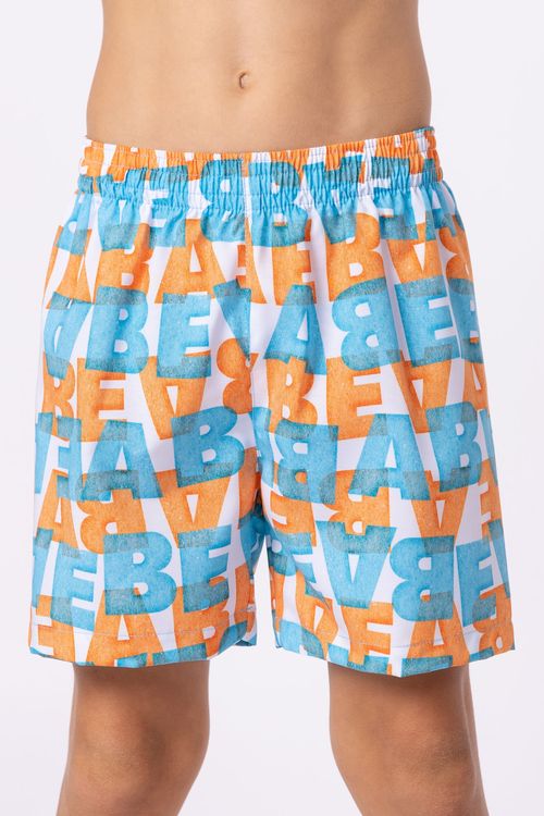 Bermuda de nylon estampado para meninos