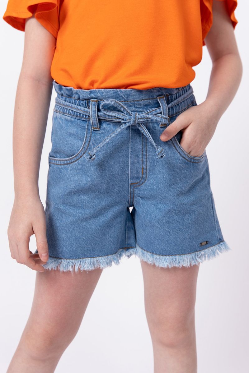 Short com babado na best sale cintura jeans