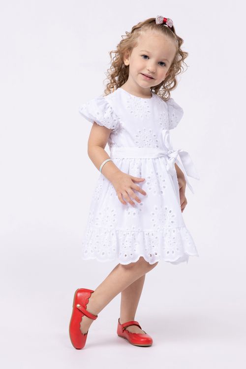 Vestido em laise para bebê para menina