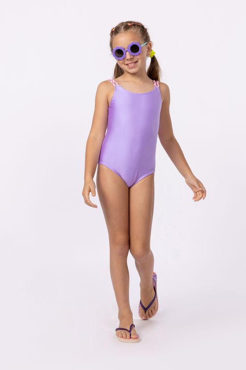 Maio em lycra acetinada +50 UV para menina