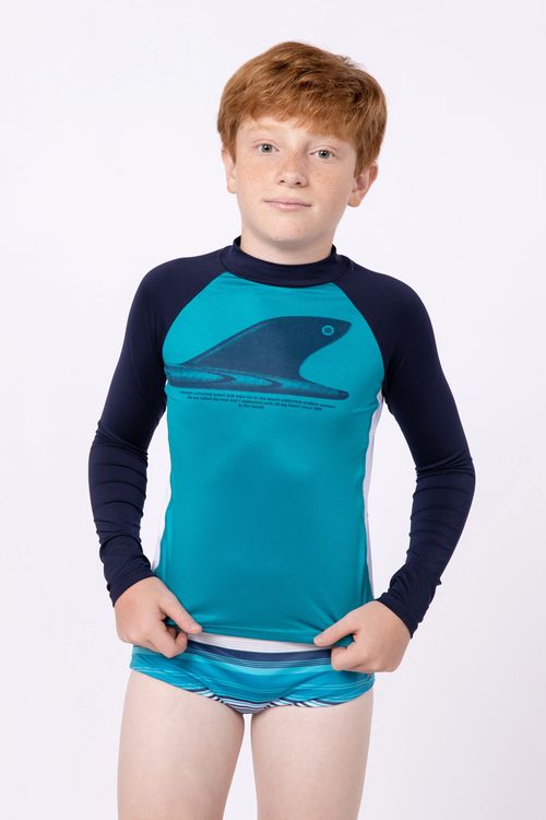 Camiseta surfista kids proteção UV para menino