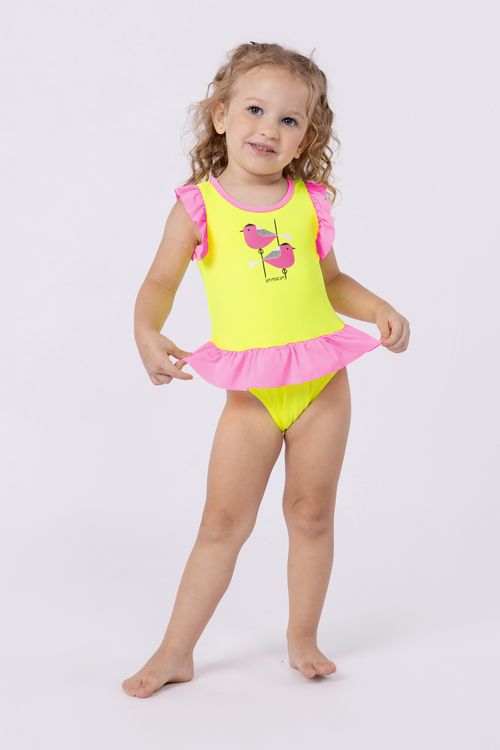 Maiô em lycra com proteção UV +50 para menina