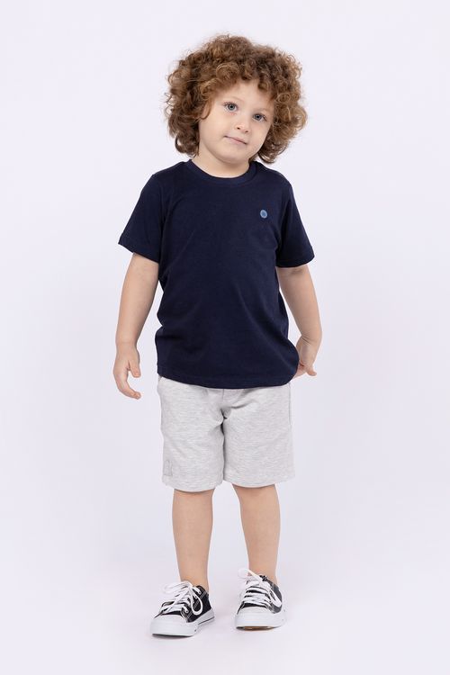 Camiseta básica para menino em malha 100% algodão