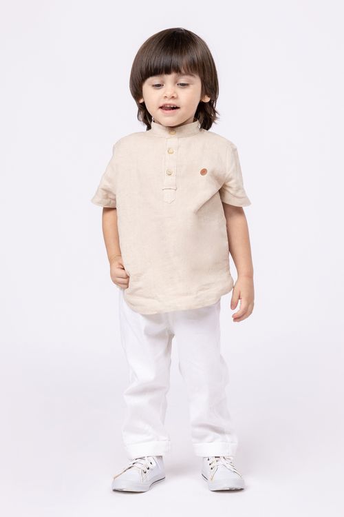 Bata para menino de cambraia de linho
