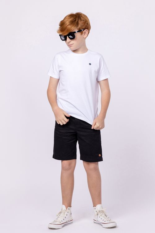 Camiseta básica para meninos em malha 100% algodão