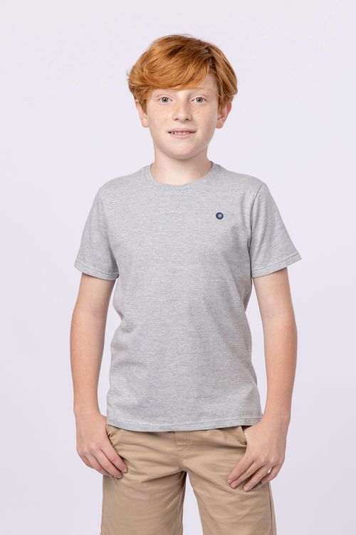 Camiseta básica para meninos em malha 100% algodão