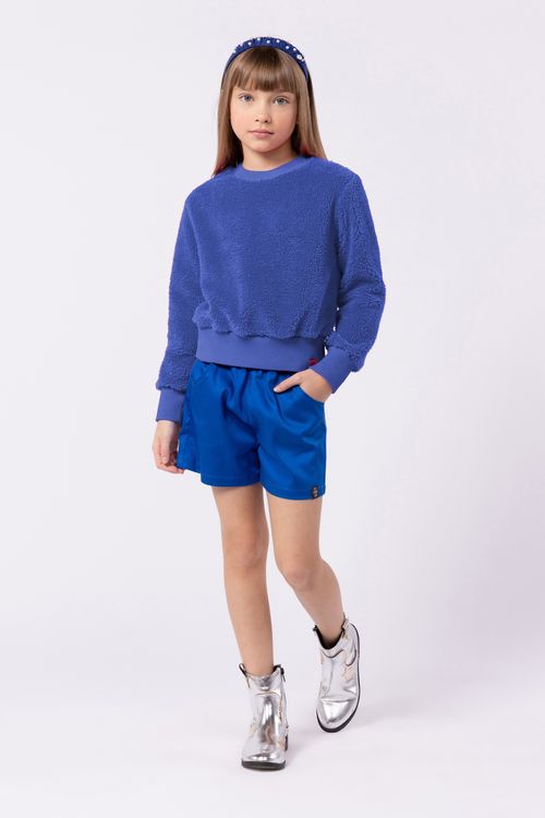 Short infantil para menina em sarja satin