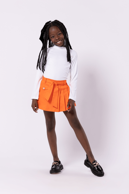 Blusa infantil para menina em malha canelada com botões