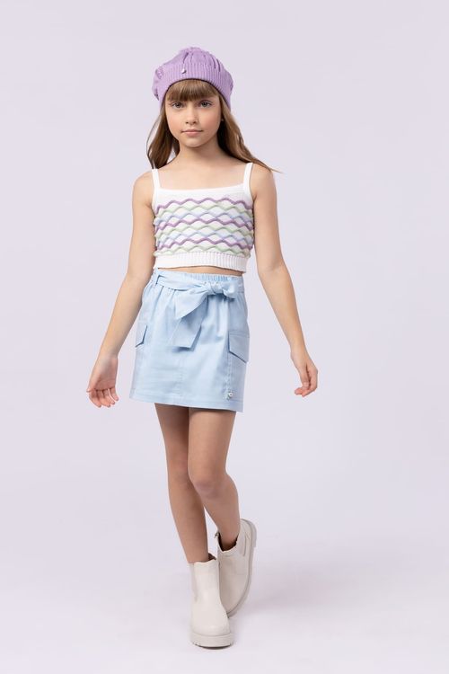 Top infantil para menina em Tricô