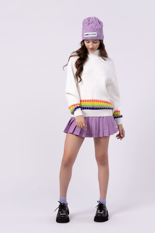 BLUSA ARCO ÍRIS EM TRICOT PARA MENINA TEEN