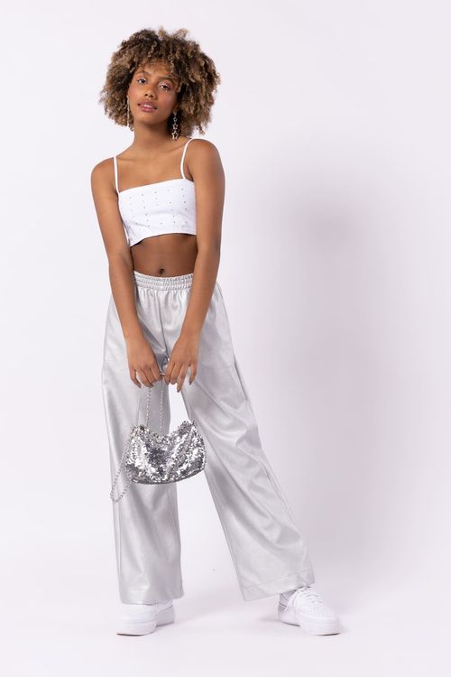 BLUSA CROPPED EM TRICOLINE
