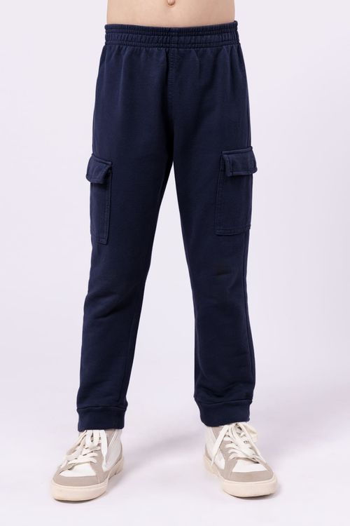 CALÇA DE MOLETOM MODELO CARGO COM PUNHO NA BARRA
