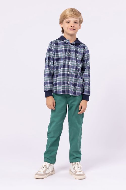 CAMISA/CASACO XADREZ COM CAPUZ DE MOLETOM