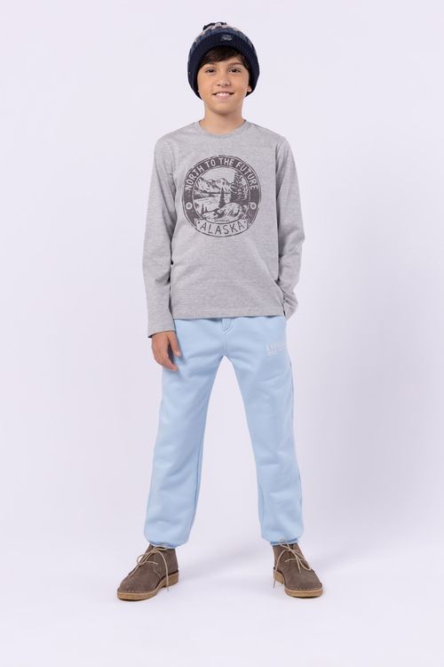 Camiseta de Malha 100% Algodão com Estampa Textura Aveludada