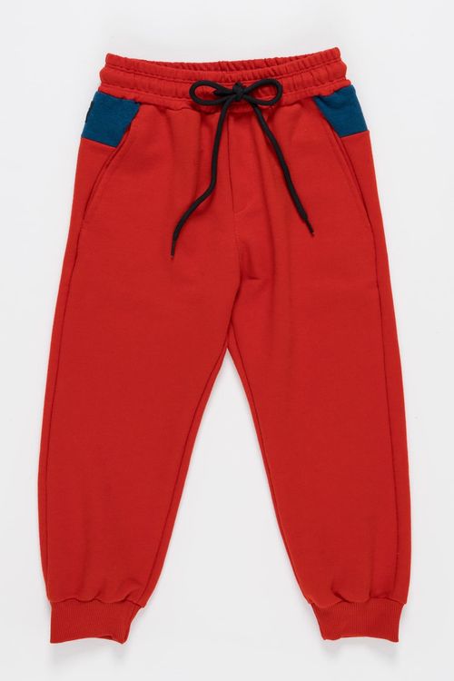 Calça de Moletom bicolor para menino