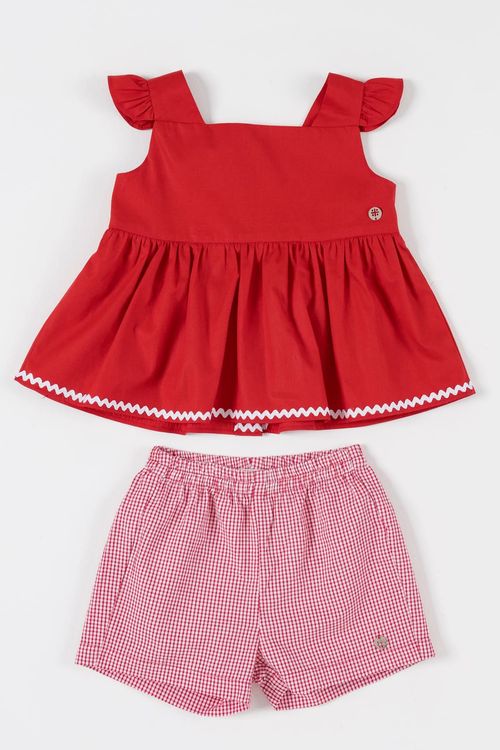 Conjunto bata e short em tricoline