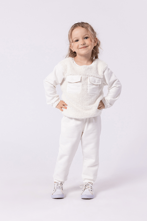 Conjunto Menina Moletom  com Pele de Ovelhinha
