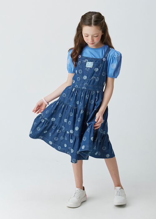 Salopete para Menina em Jeans Estamapado