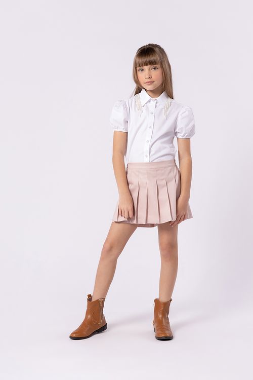 Camisa Infantil para Menina em Tricoline com Franjas
