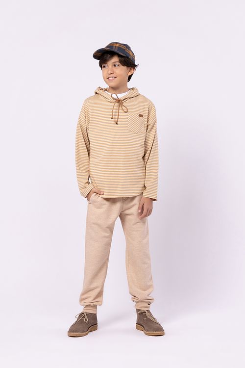 Conjunto Infantil para Menino Camiseta Comfy com Calça Sarja Tipo Linho com Elastano