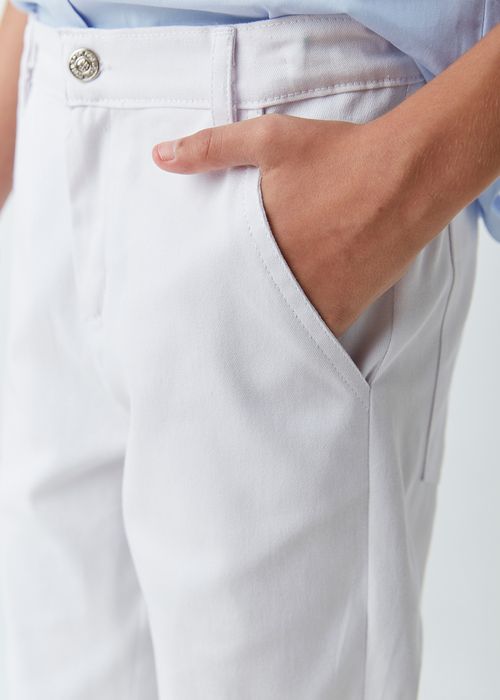Calça Social Básica Infantil para Menino Feita em Sarja com Elastano Fio Tinto