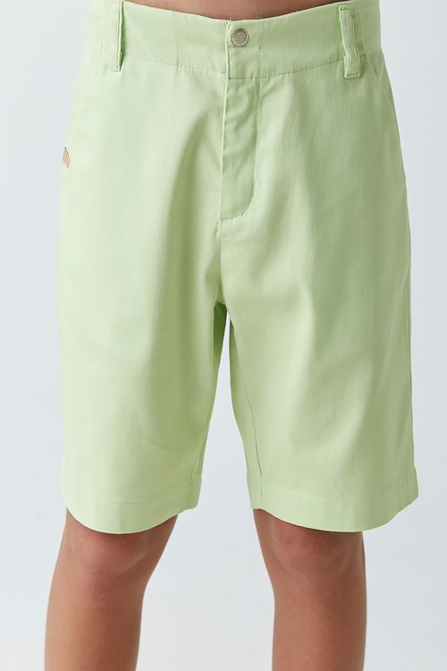 Bermuda Social Infantil para Menino em Sarja Acetinada com Elastano