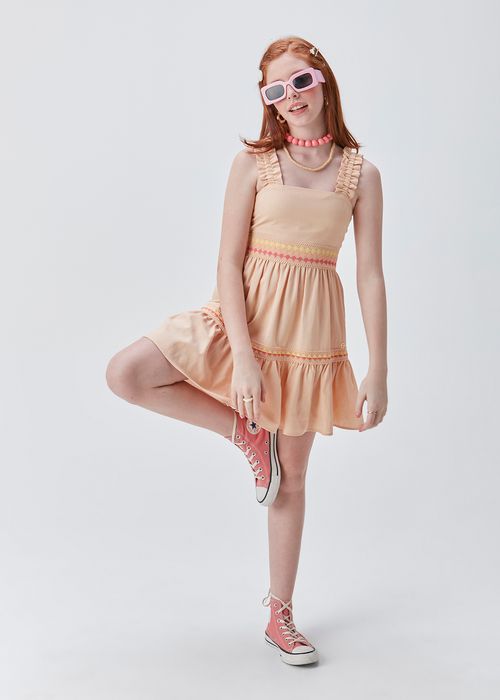 Vestido Teen para Menina de Linho com Viscose