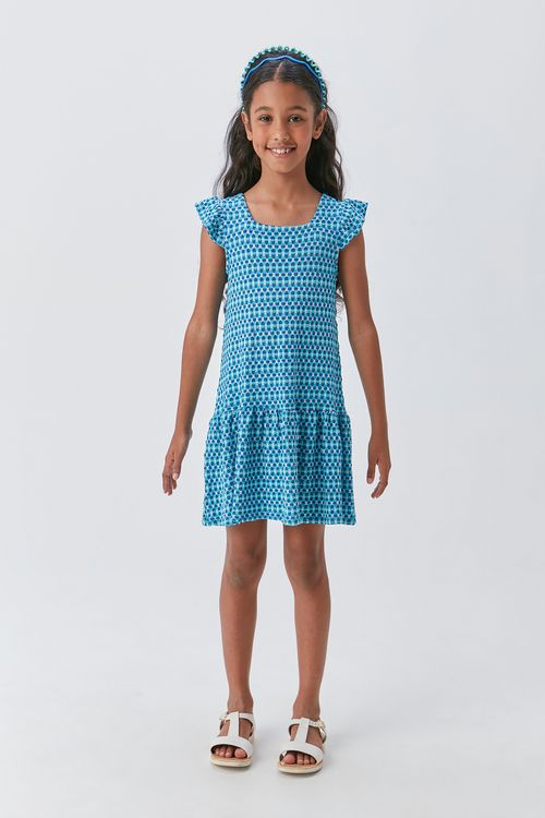 Vestido Infantil em Malha Jacquard