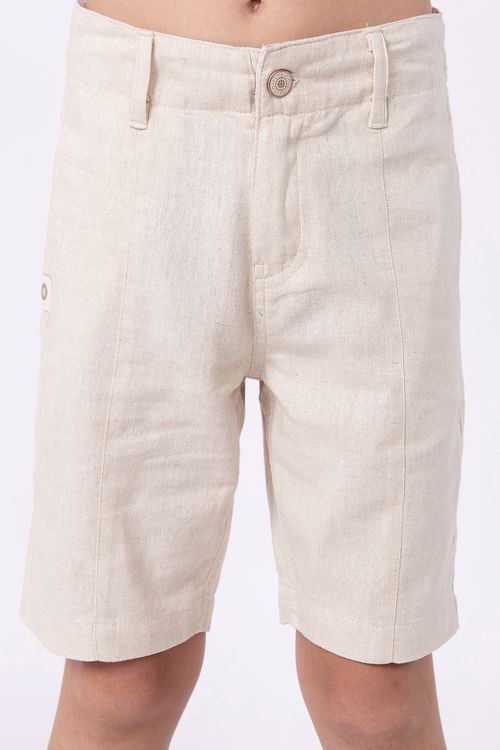 Bermuda de linho com elastano para menino