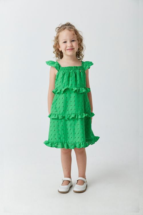 Vestido Infantil em Laise com Babados