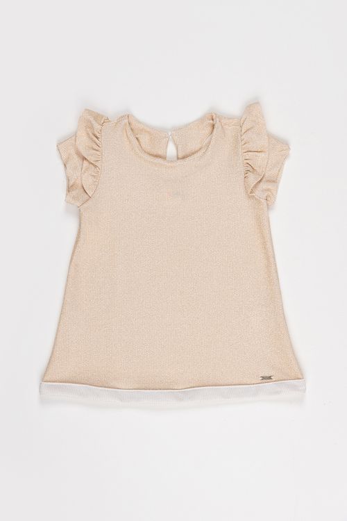 Vestido Infantil Curto com DEtalha na Manga