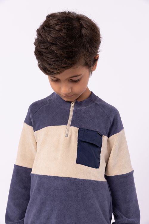 Conjunto Abrigo Infantil de Plush com Elastano para Menino