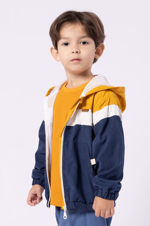 Jaqueta Infantil de Nylon Empapelado com Forro de Tela para Menino
