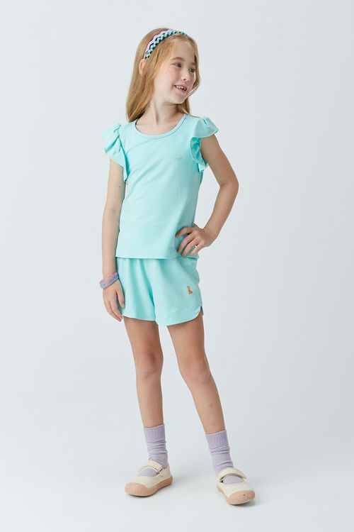 Conjunto Infantil para Menina Blusa e Short de Moletinho