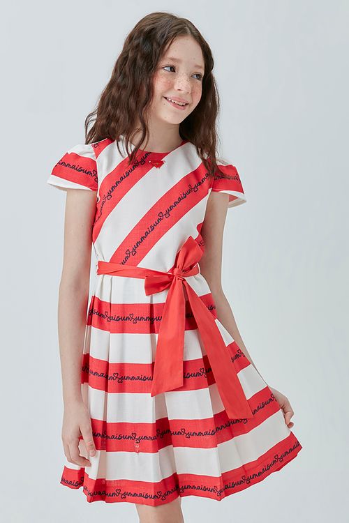 Vestido Infantil Rodado de Linho Estampado