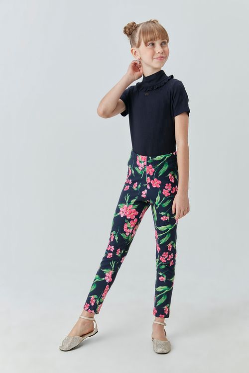 Blusa Infantil para Menina em Malha Flanelada com Babadinhos