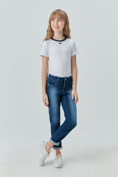 Calça Infantil Skinny Jeans Básica para Menina