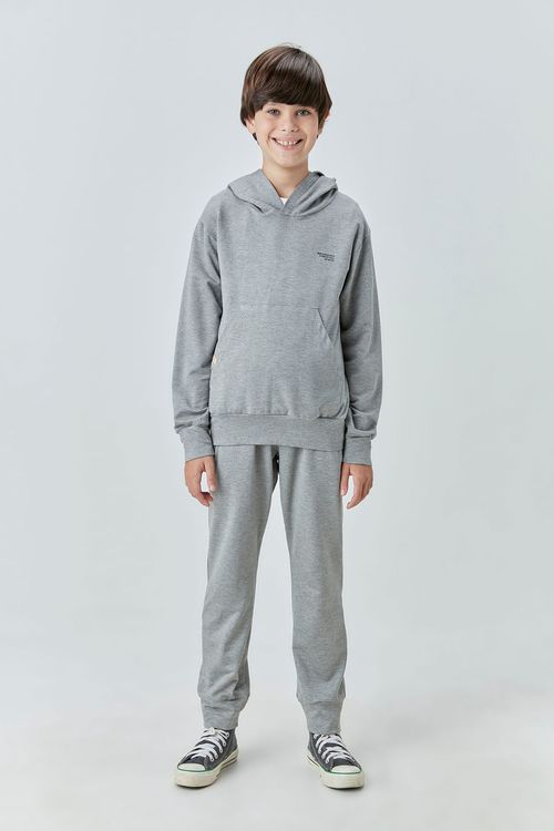 Blusa Abrigo Básico Infantil para Menino de Moletinho de Viscose com Silk